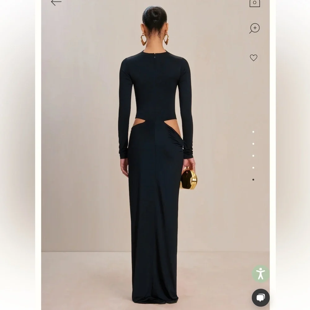 Cult Gaia Keri Dress Black Maxi cutout jersey slinky gown NWT Revolve $898 M - Picture 4 of 12